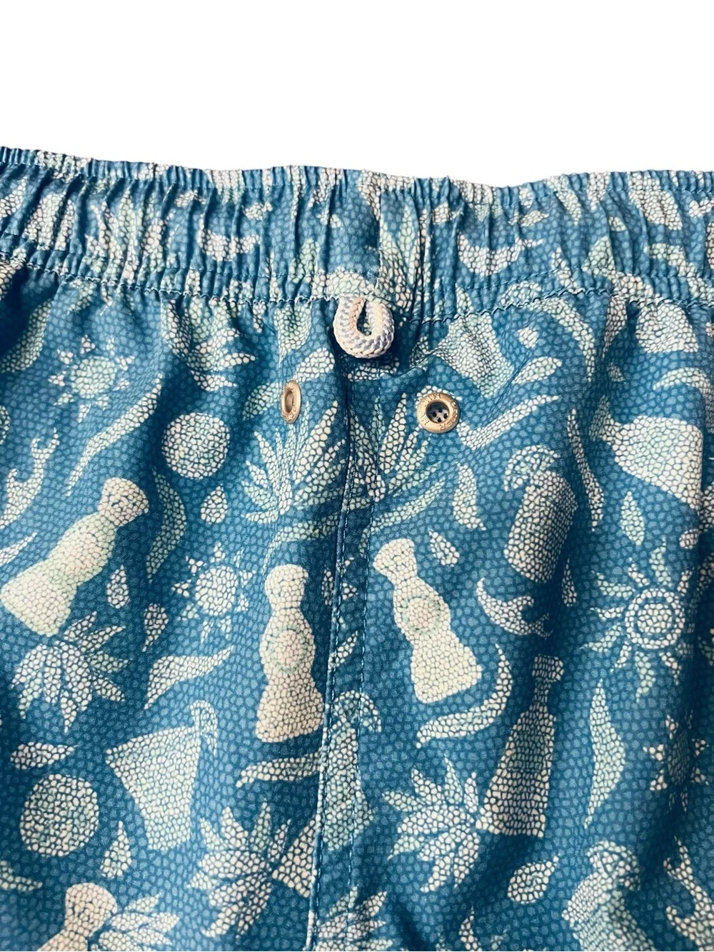Peter Millar Men’s Saltwater Spirits Blue & White Swim Trunks Size XL